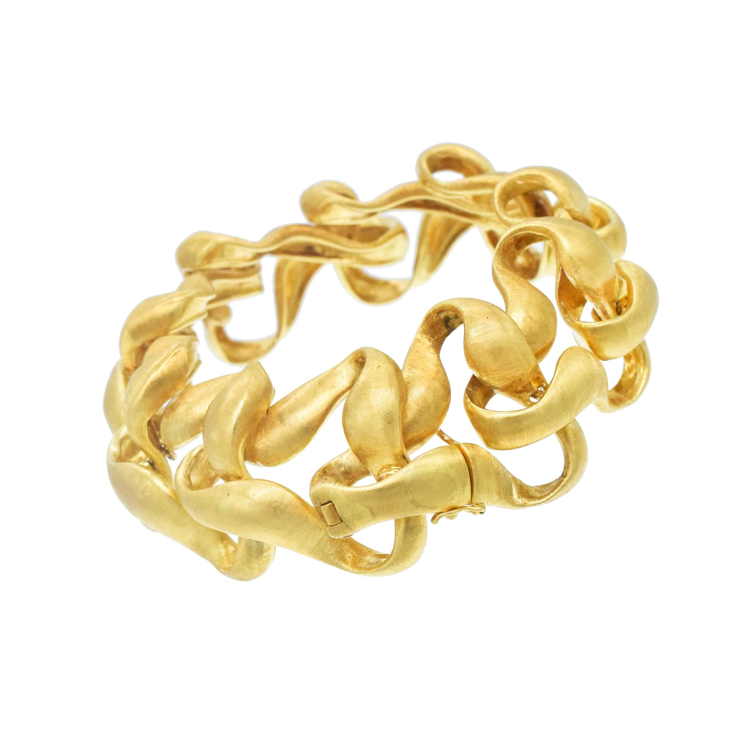Buccellati  Bracelet à maillons géométriques en or jaune 18k en vente 2