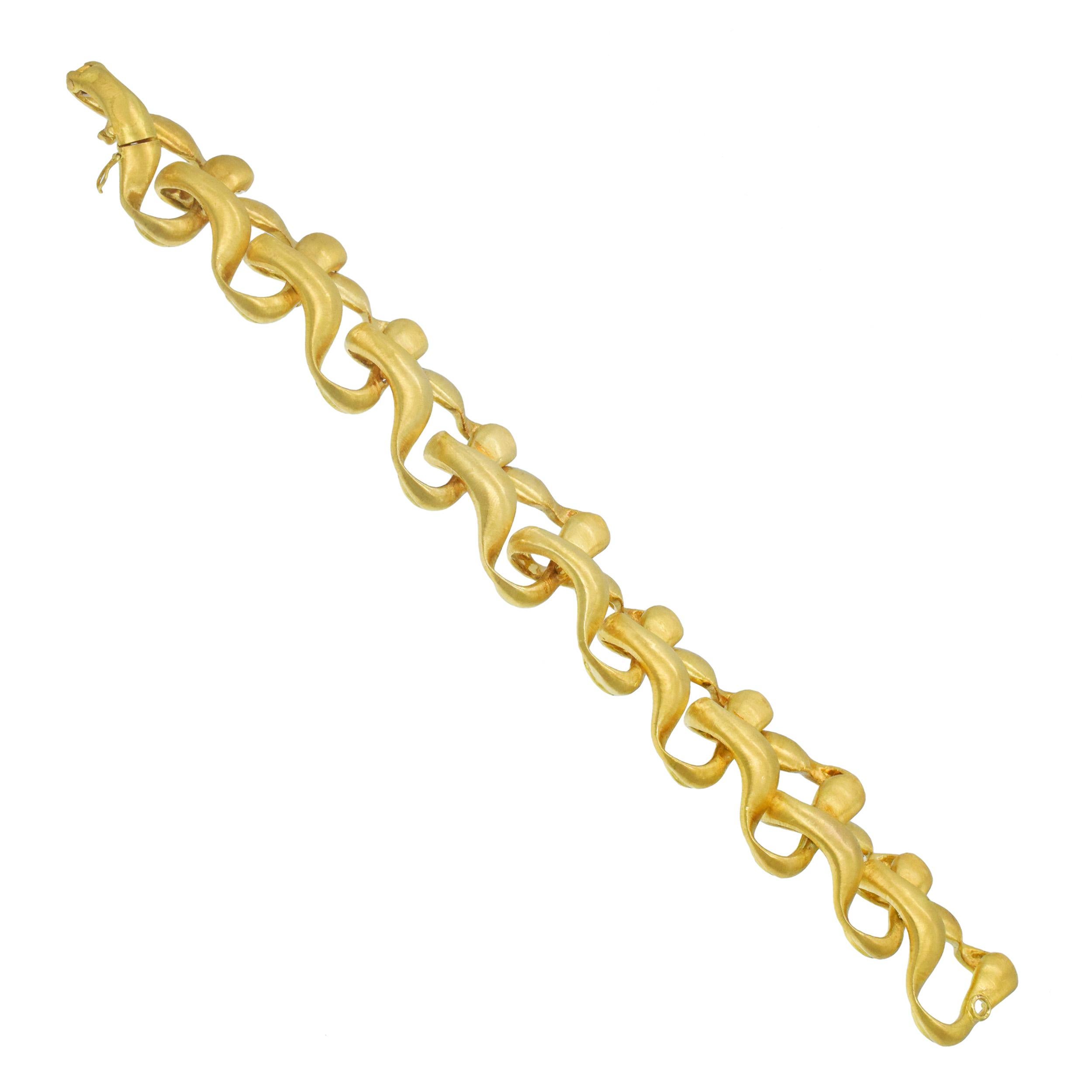 Buccellati  Bracelet à maillons géométriques en or jaune 18k en vente 4
