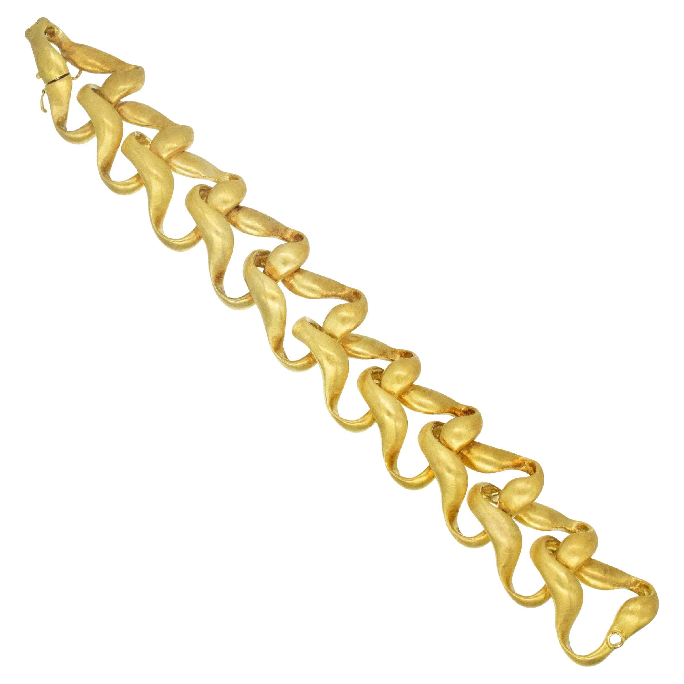 Buccellati  Bracelet à maillons géométriques en or jaune 18k en vente