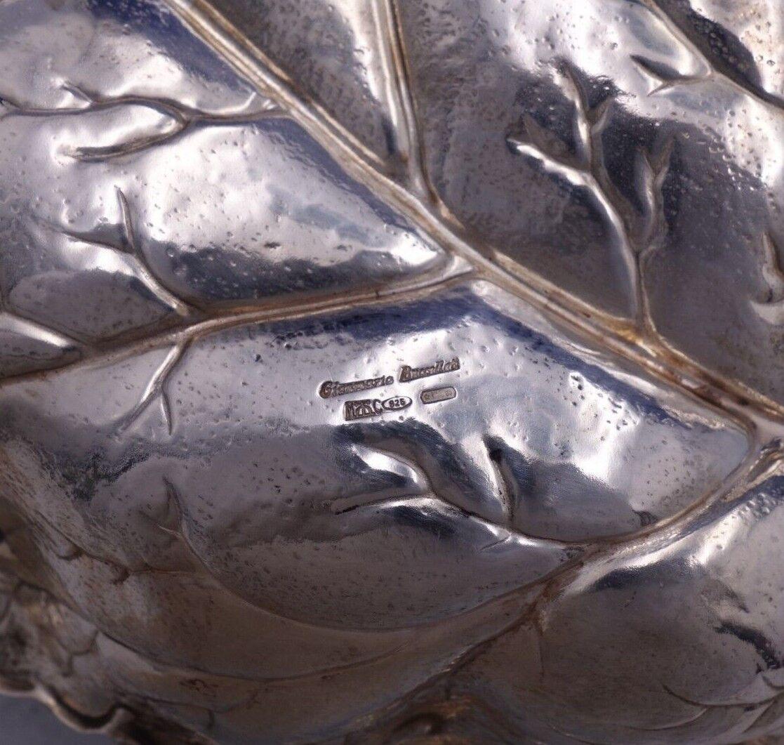 Buccellati Gianmaria Italian Sterling Silver Dish Oak Leaf Form 14.55ozt '#7028' 8