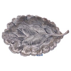 Vintage Buccellati Gianmaria Italian Sterling Silver Dish Oak Leaf Form 14.55ozt '#7028'