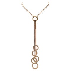 Buccellati Gianmaria Milano Drop Lariat Necklace in White and Yellow 18Kt Gold