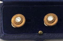 Pendientes Buccellati de oro de 18 quilates y nácar con caja original