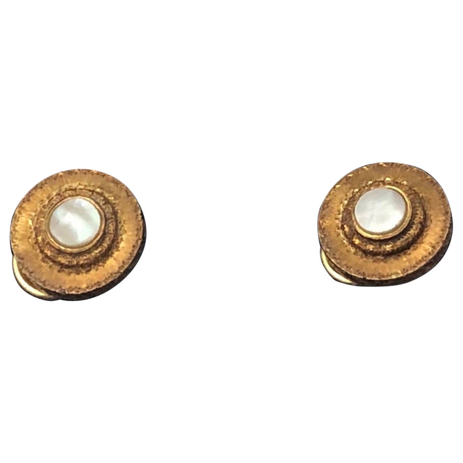 Buccellati gold 18k and mother-of-pearl with original box earrings