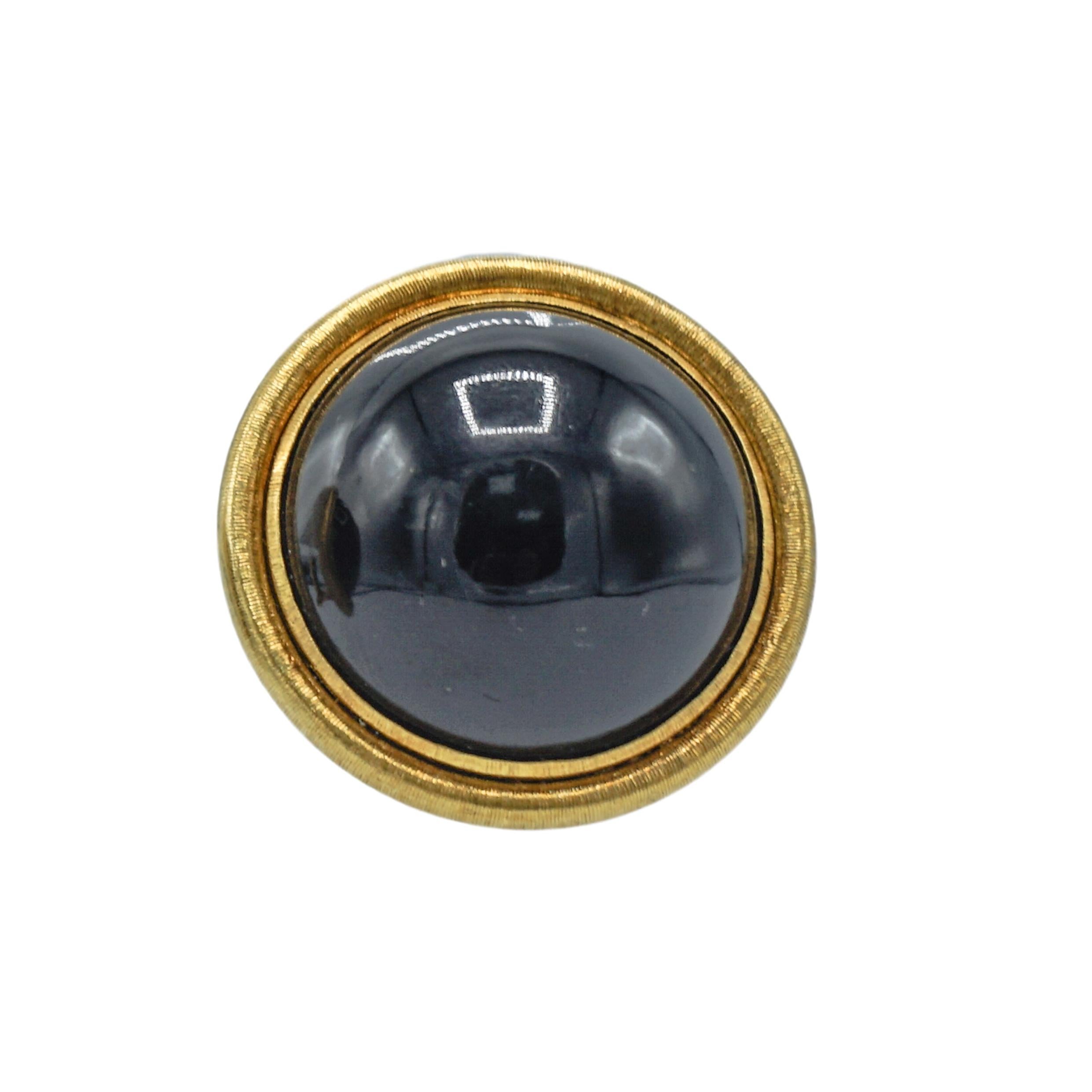 Contemporary Buccellati Gold and Black Onyx Earrings