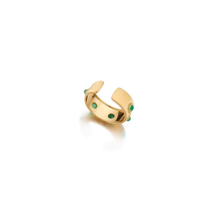 Manschettenarmband aus Gold mit Smaragd im Cabochon-Schliff von Cccellati im Zustand „Hervorragend“ im Angebot in New York, NY