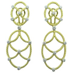 Buccellati Gold and Diamond Drop Earrings