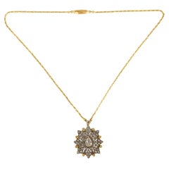 Vintage Buccellati Gold and Diamond Pendant Necklace