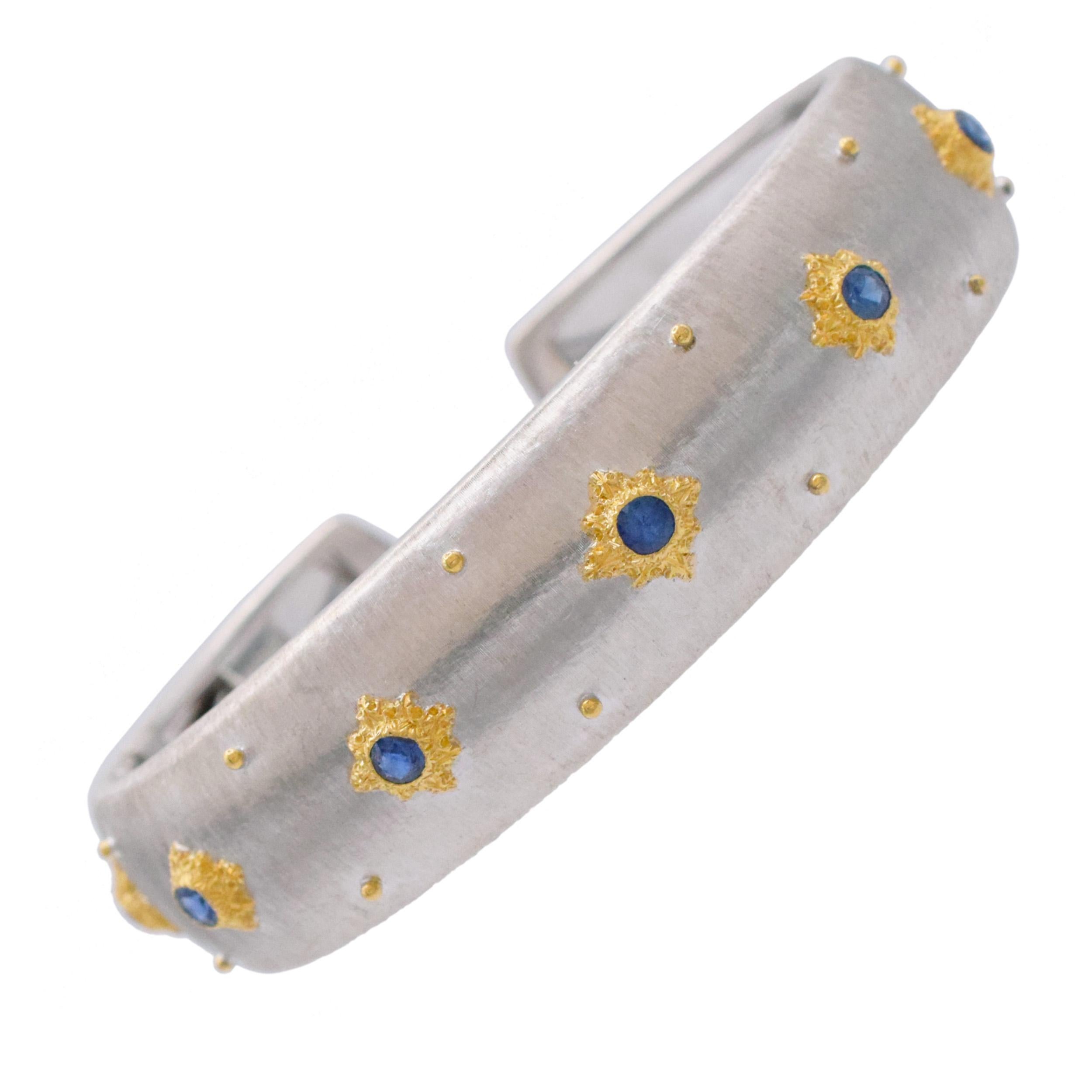 Artist Buccellati Gold and Sapphire Cuff