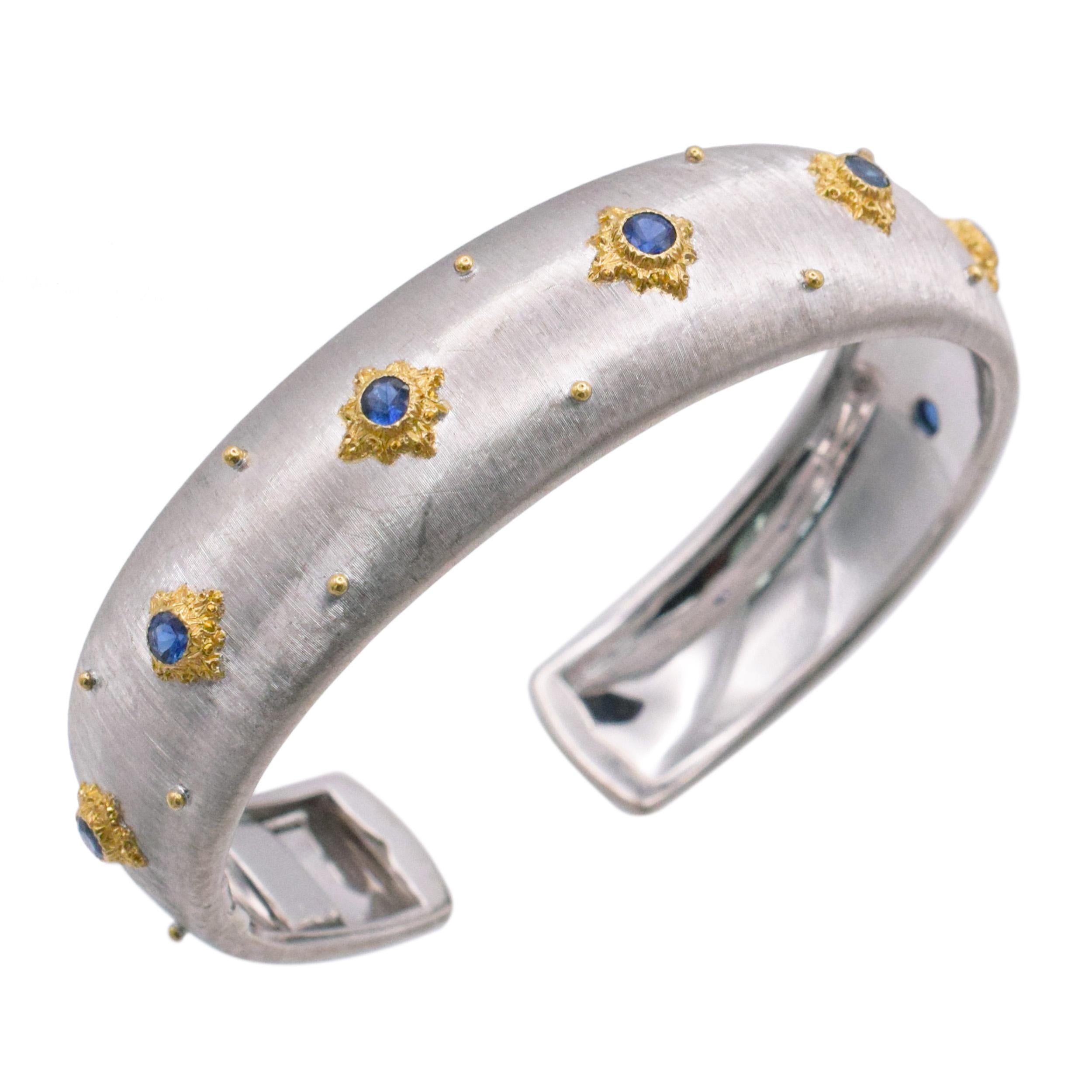 Women's Buccellati Gold and Sapphire Cuff