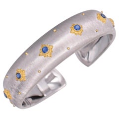 Buccellati Gold and Sapphire Cuff