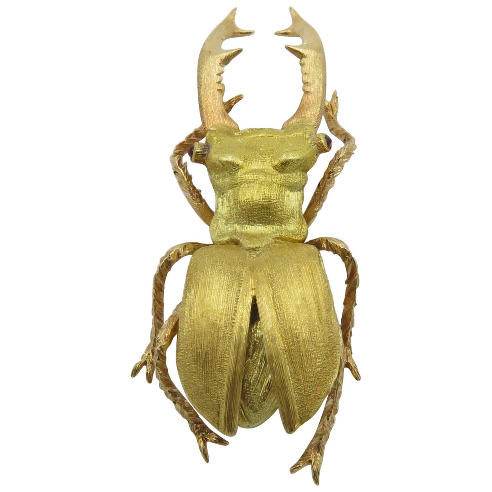 Buccellati Gold Beetle Brooch