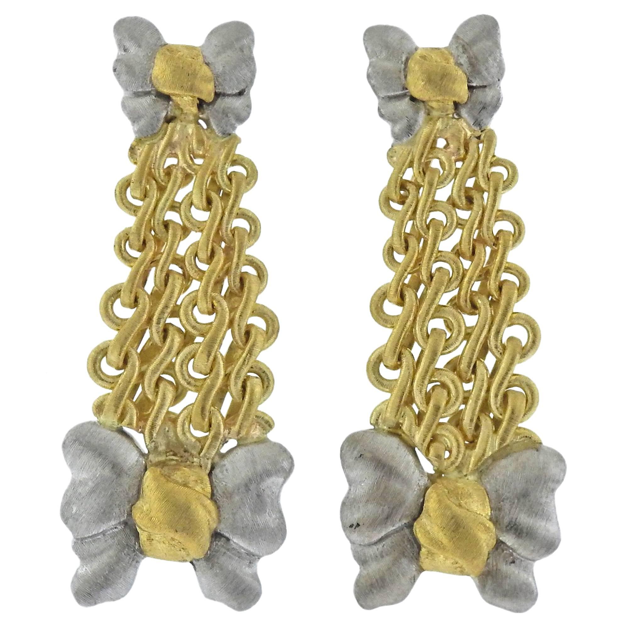 Buccellati Gold Bow Drop Earrings