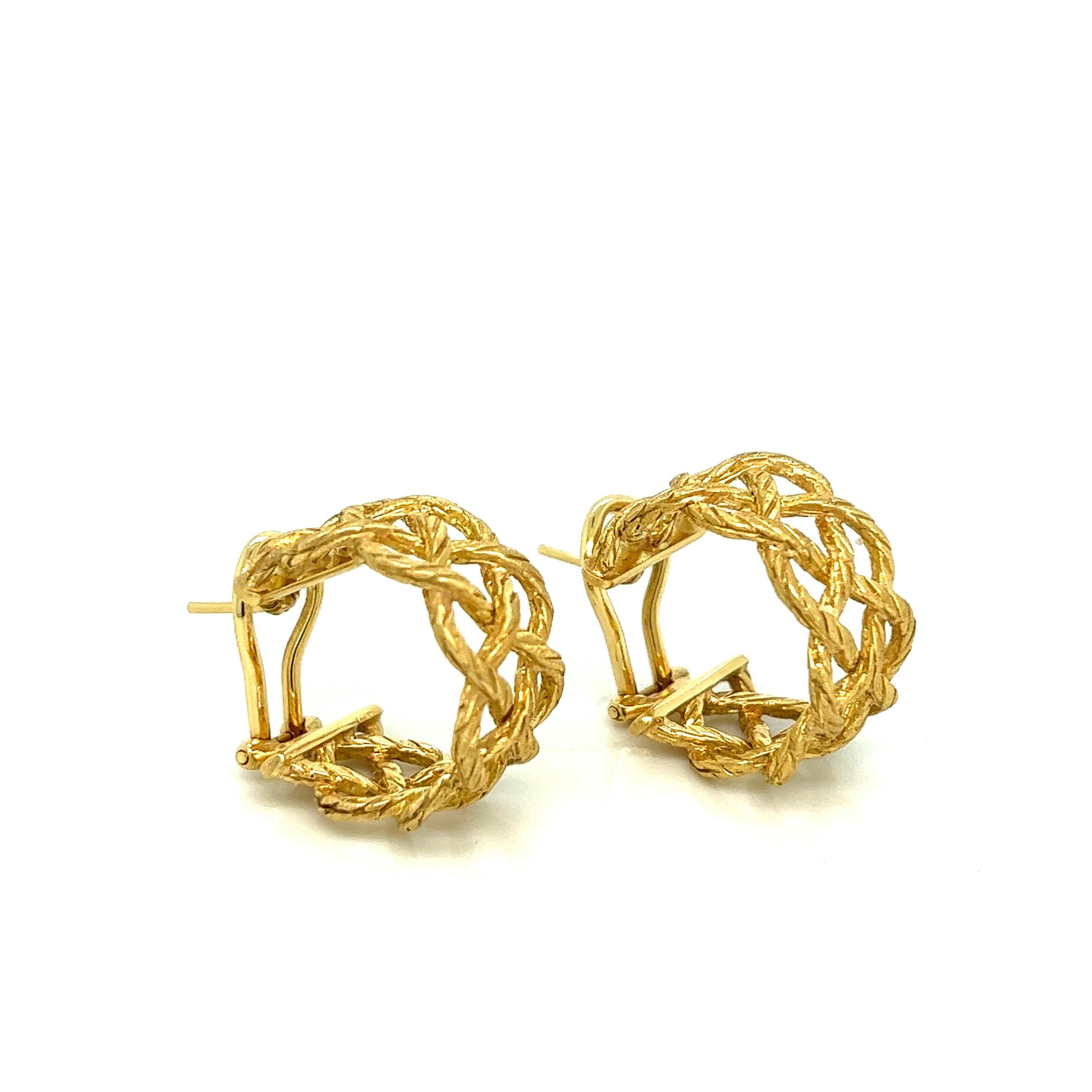 Women's Buccellati Gold Braided Earrings For Sale