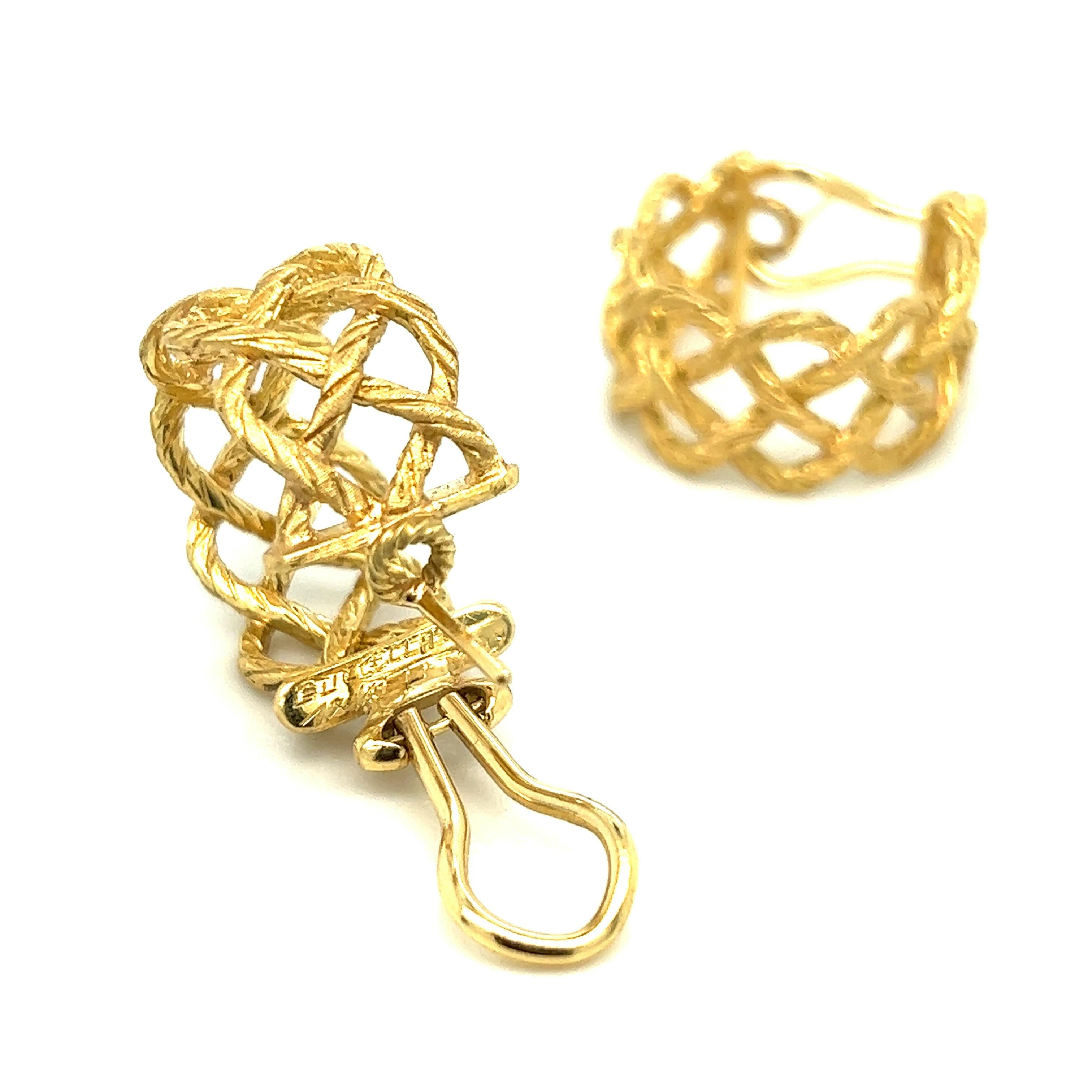 Buccellati Gold Braided Earrings For Sale 2