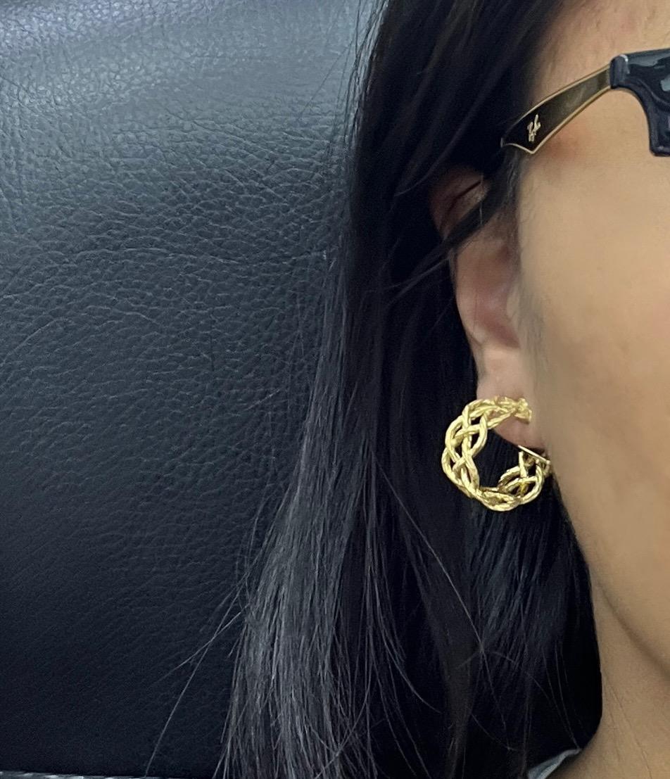Buccellati Gold Braided Earrings For Sale 3