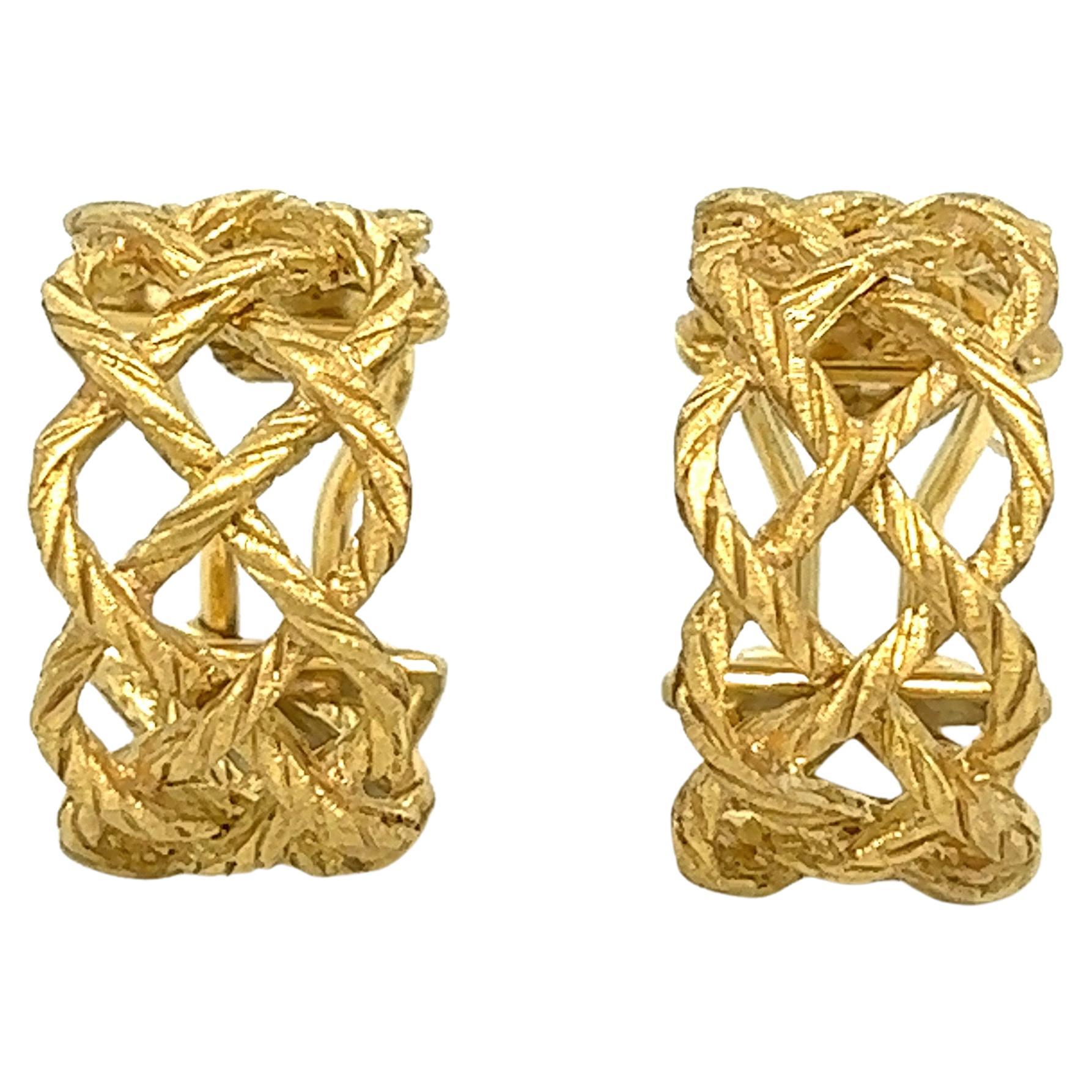 Boucles d'oreilles tressées en or de Buccellati en vente