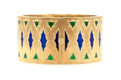 Buccellati Gold Cuff Bracelet with Plique A Jour