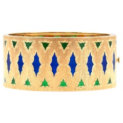 Buccellati Gold Cuff Bracelet with Plique A Jour