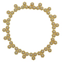 Buccellati Gold Diamond Flower Motif Necklace