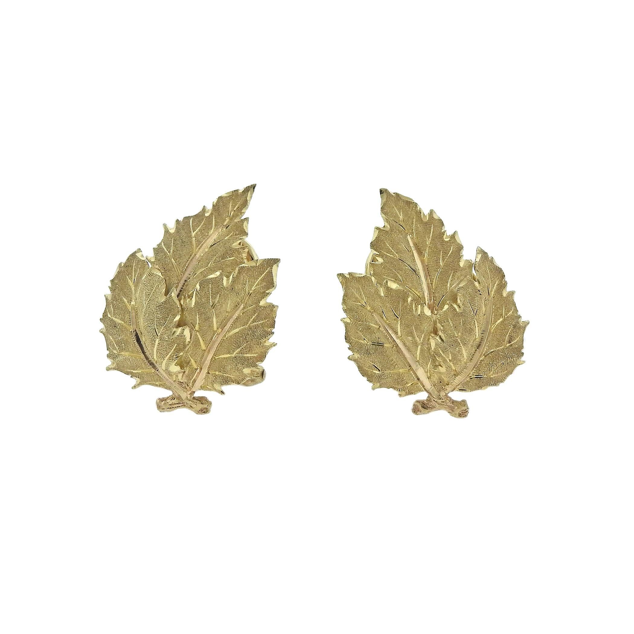 Buccellati Gold Leaf Earrings 1