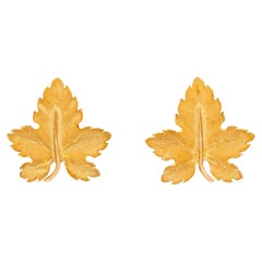 Buccellati Gold Leaf Motif Earrings