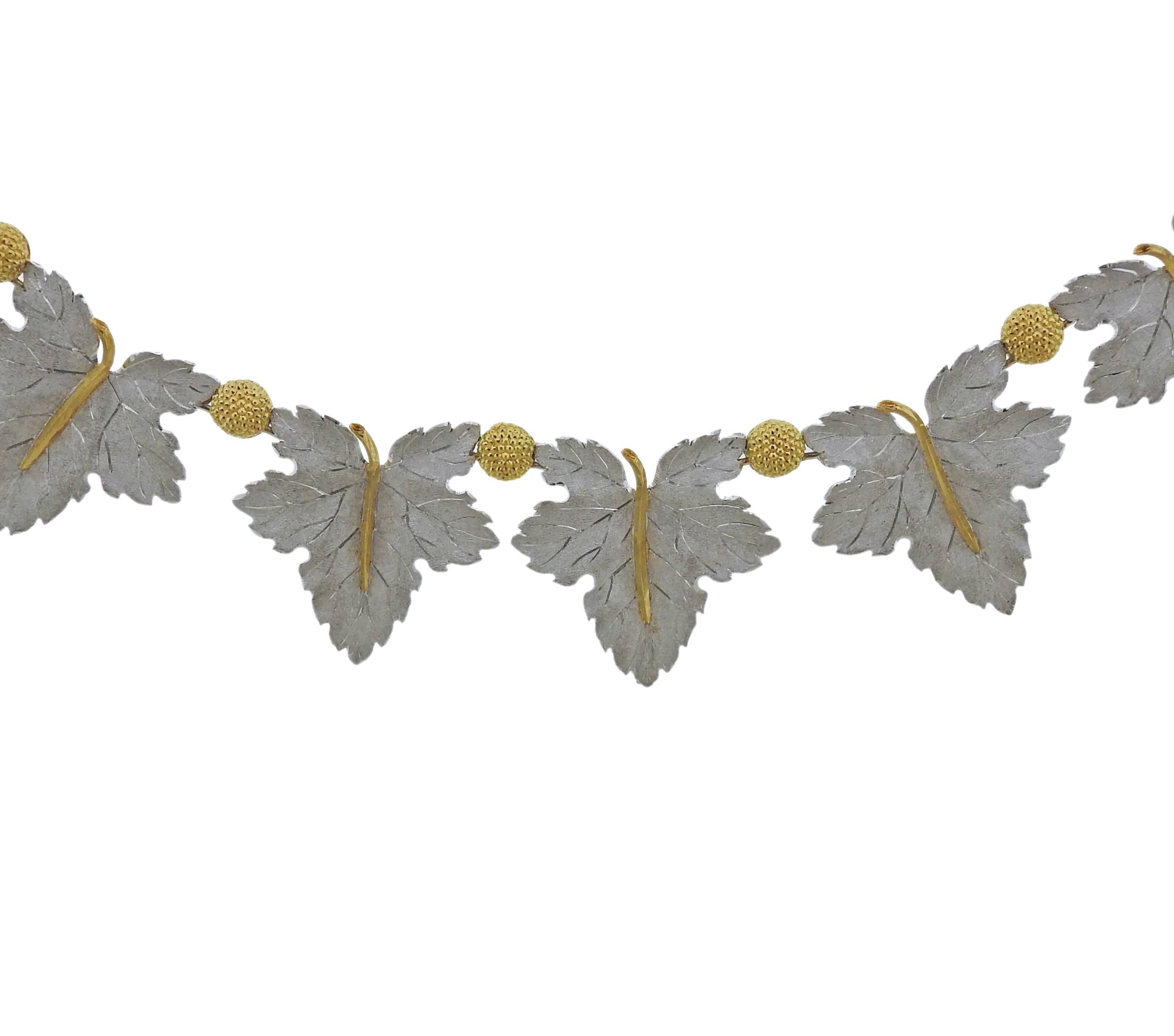 Women's or Men's Buccellati Gold Leaf Necklace For Sale
