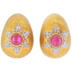 Buccellati Gold Pink Tourmaline Earrings