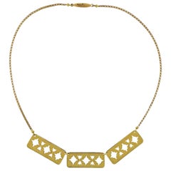 Buccellati Gold Razor Blade Pendant Necklace