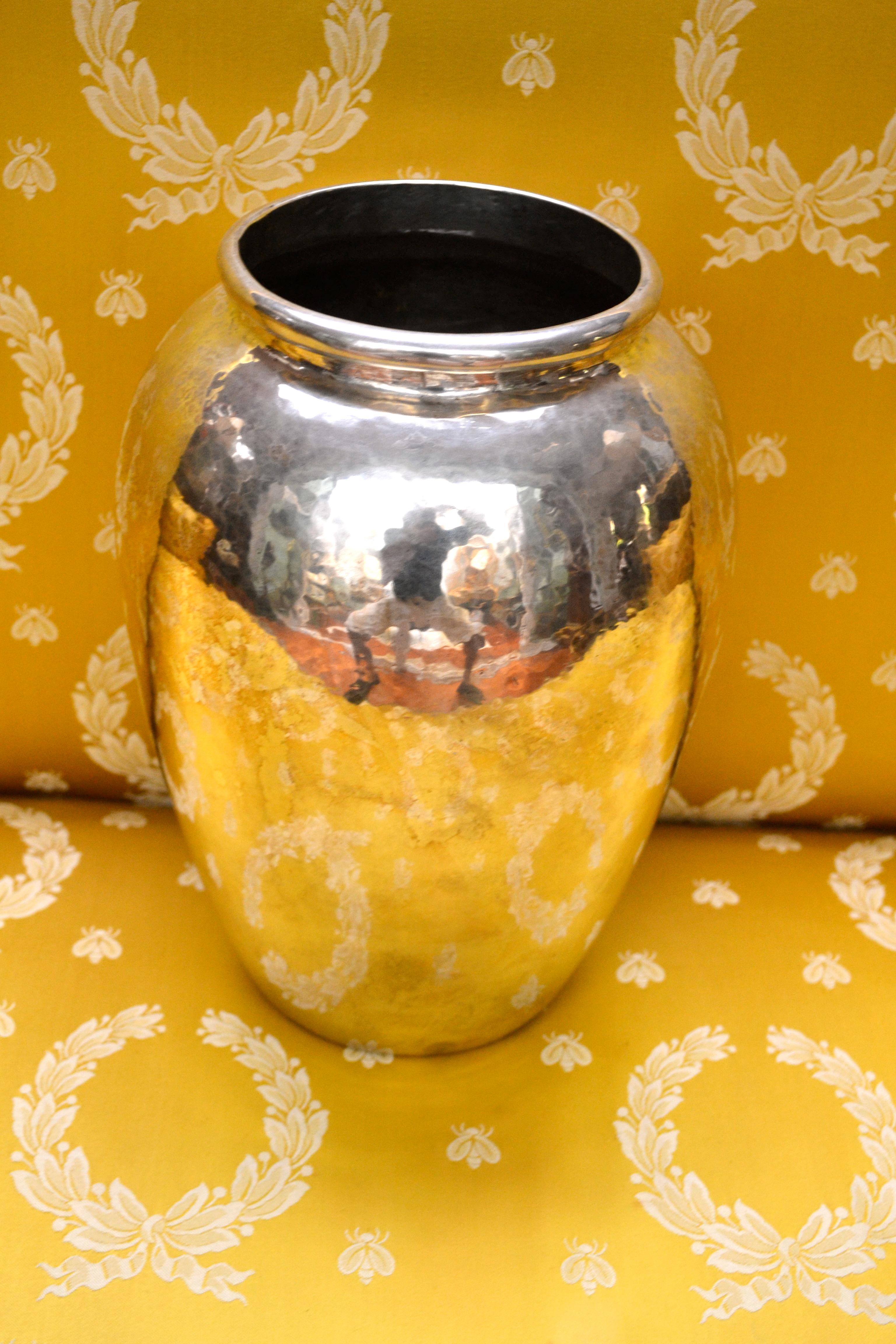 20th Century Buccellati Hammered Silver Vase