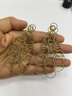 Buccellati Hawaii 18K Tri Color Gold Circle drop earrings