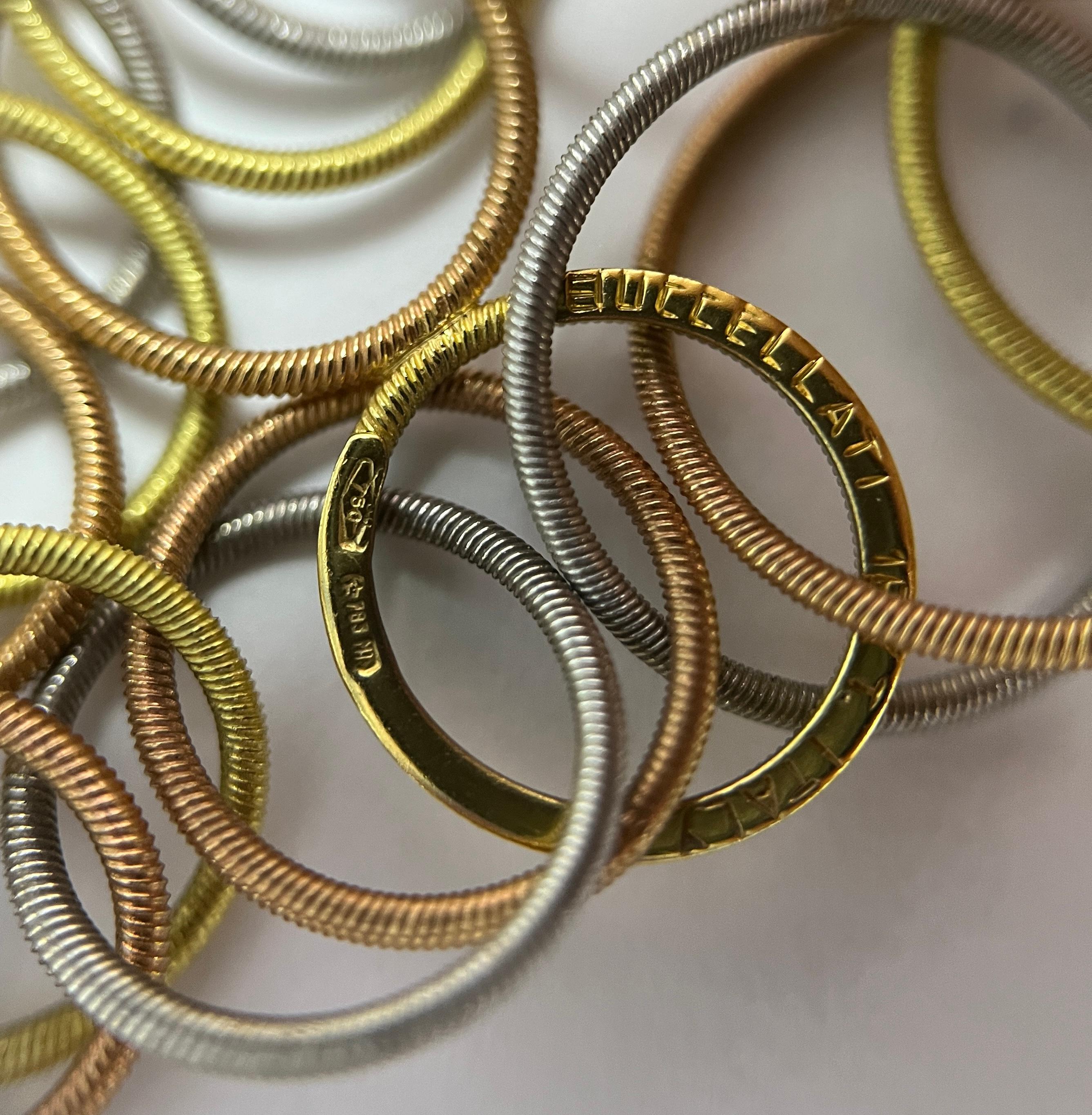 Pendientes gota Buccellati Hawaii 18K Tri Color Gold Circle Moderno en venta