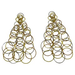 Buccellati Hawaii 18K Tri Color Gold Circle drop earrings