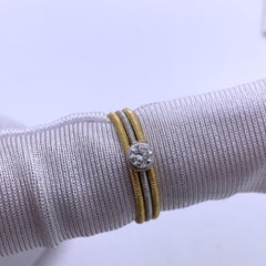 Buccellati Hawaii 18K Two-Tone Gold Twisted Wire Bezel Diamond Ring