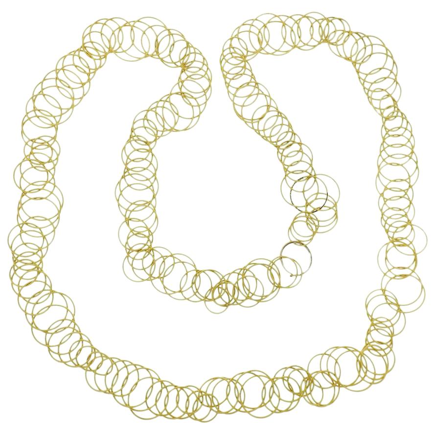 Buccellati Hawaii Gold Link Long Necklace For Sale