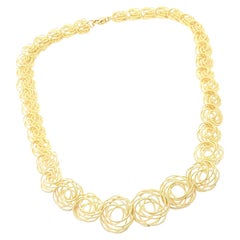 Buccellati Hawaii Wire Graduated Yellow Gold Link Necklace