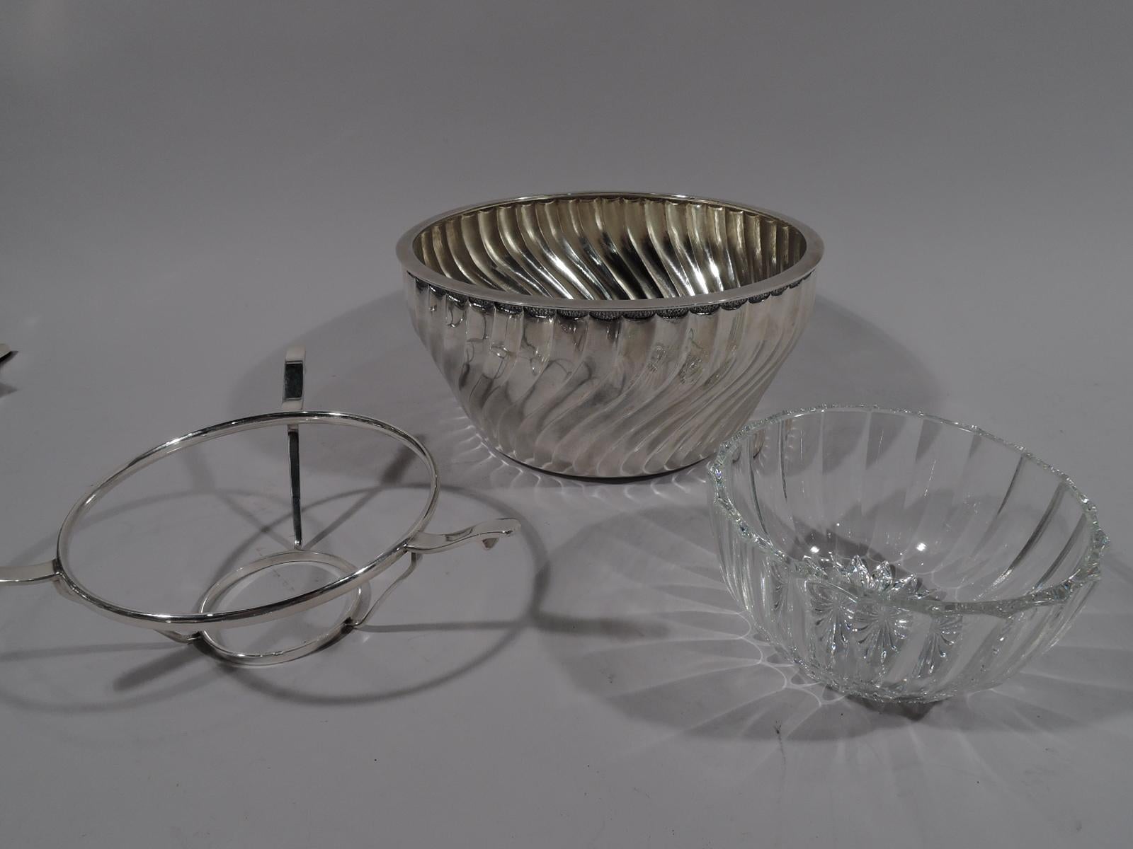 Modern Buccellati Italian Classical Sterling Silver Caviar Bowl