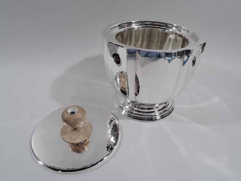 Buccellati Italian Modern HandHammered Sterling Silver Ice Bucket For Sale at 1stDibs