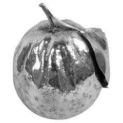 Encendedor Buccellati Italiano Moderno de Plata de Ley Figural Fruta Naranja