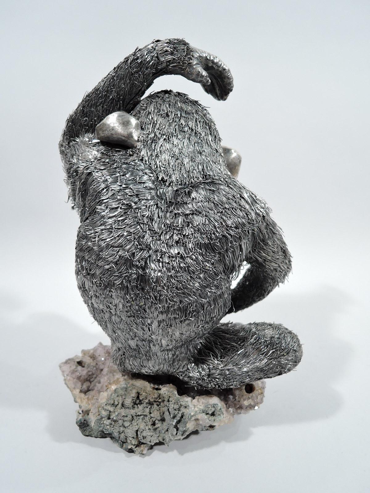 Modern Buccellati Italian Silver Chimpanzee Figure For Sale