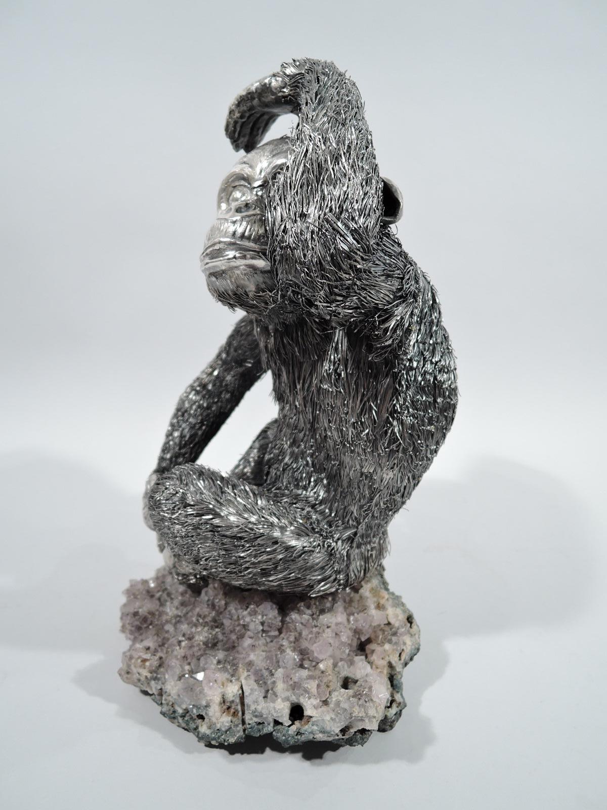 Buccellati Italian Silver Chimpanzee Figure In Good Condition For Sale In New York, NY