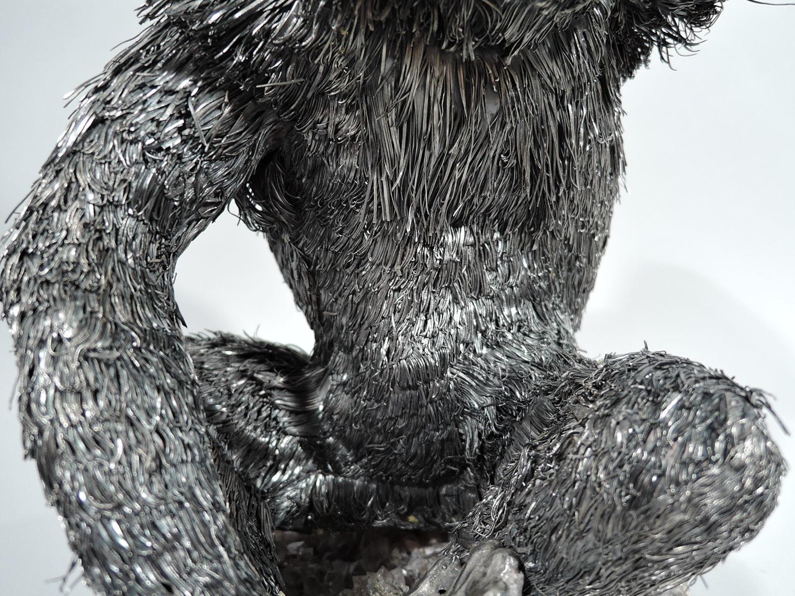 Figura de chimpancé de plata italiana Buccellati siglo XX en venta