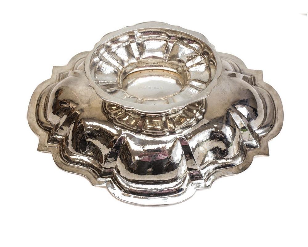 European Buccellati Italian Sterling Silver Centrepiece Bowl Crafted by Vitali Bruno For Sale
