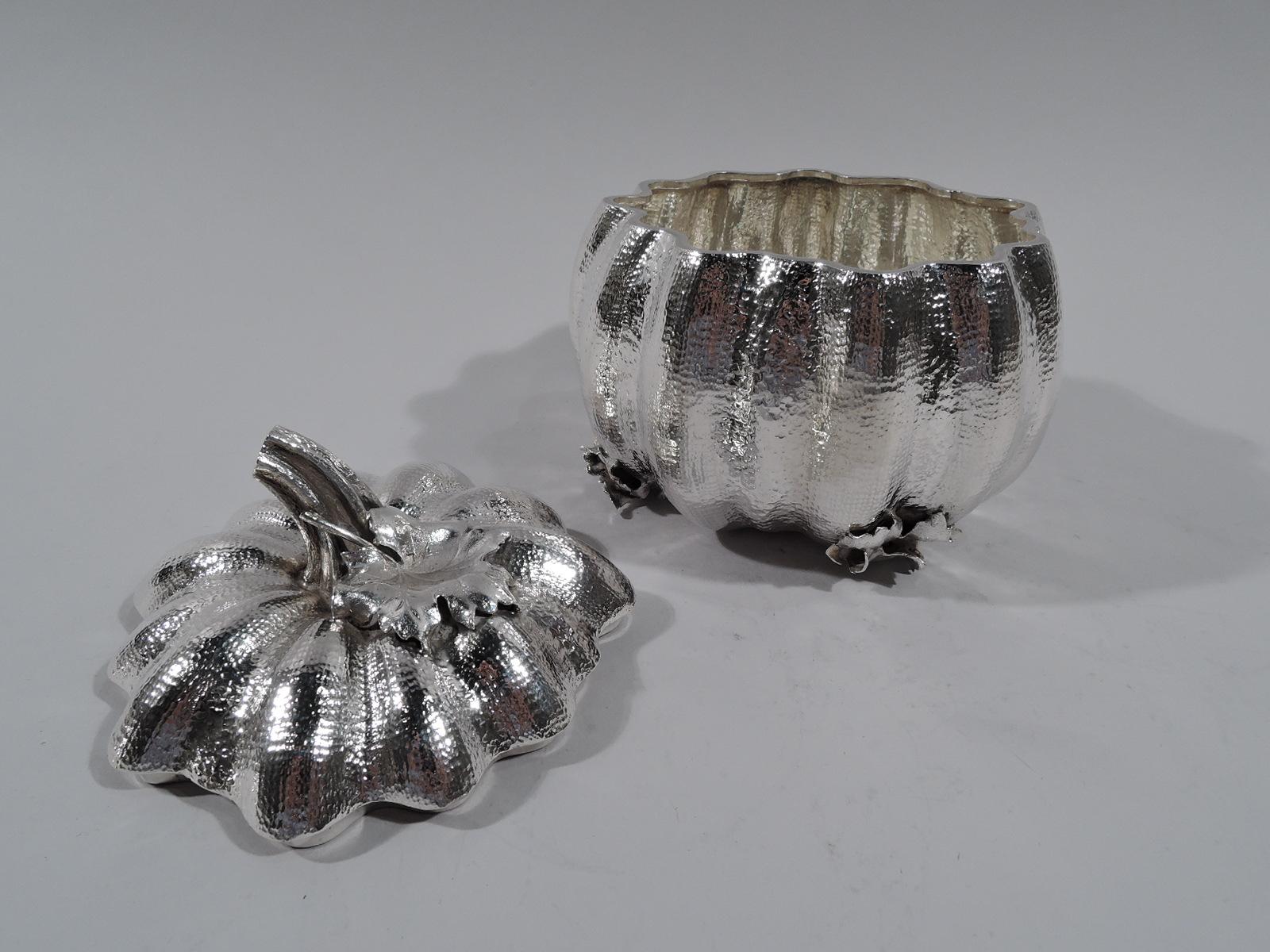 Buccellati Italian Sterling Silver Figural Pumpkin Gourd Box In Excellent Condition In New York, NY