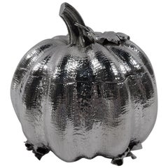 Buccellati Italian Sterling Silver Figural Pumpkin Gourd Box