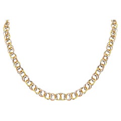 Buccellati Italy 18 Karat Tri-Colored Gold Hawaii Chain Necklace