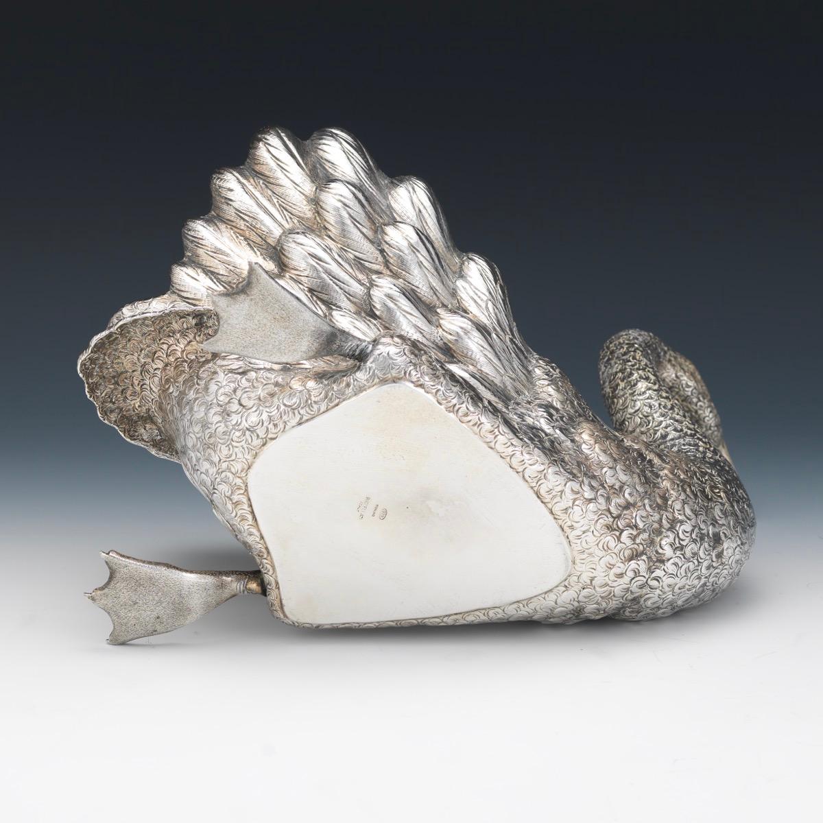 Buccellati Italy, a Large Sterling Silver Swan Centerpiece 2