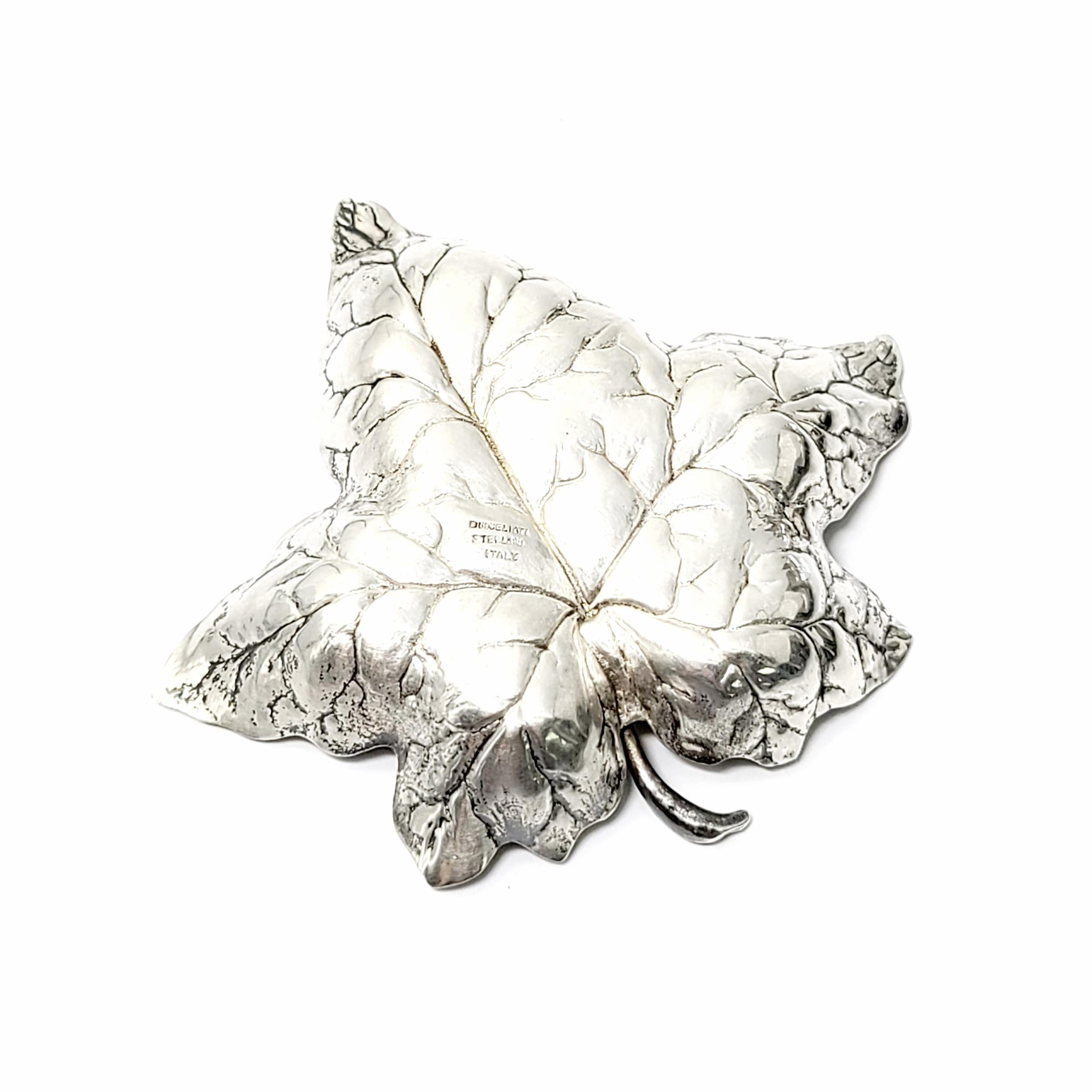 Vintage sterling silver leaf dish by Gianmaria Buccellati.

Highly detailed small leaf dish by one of the most prestigious jewelers in the world.

Measures approx 3 1/4