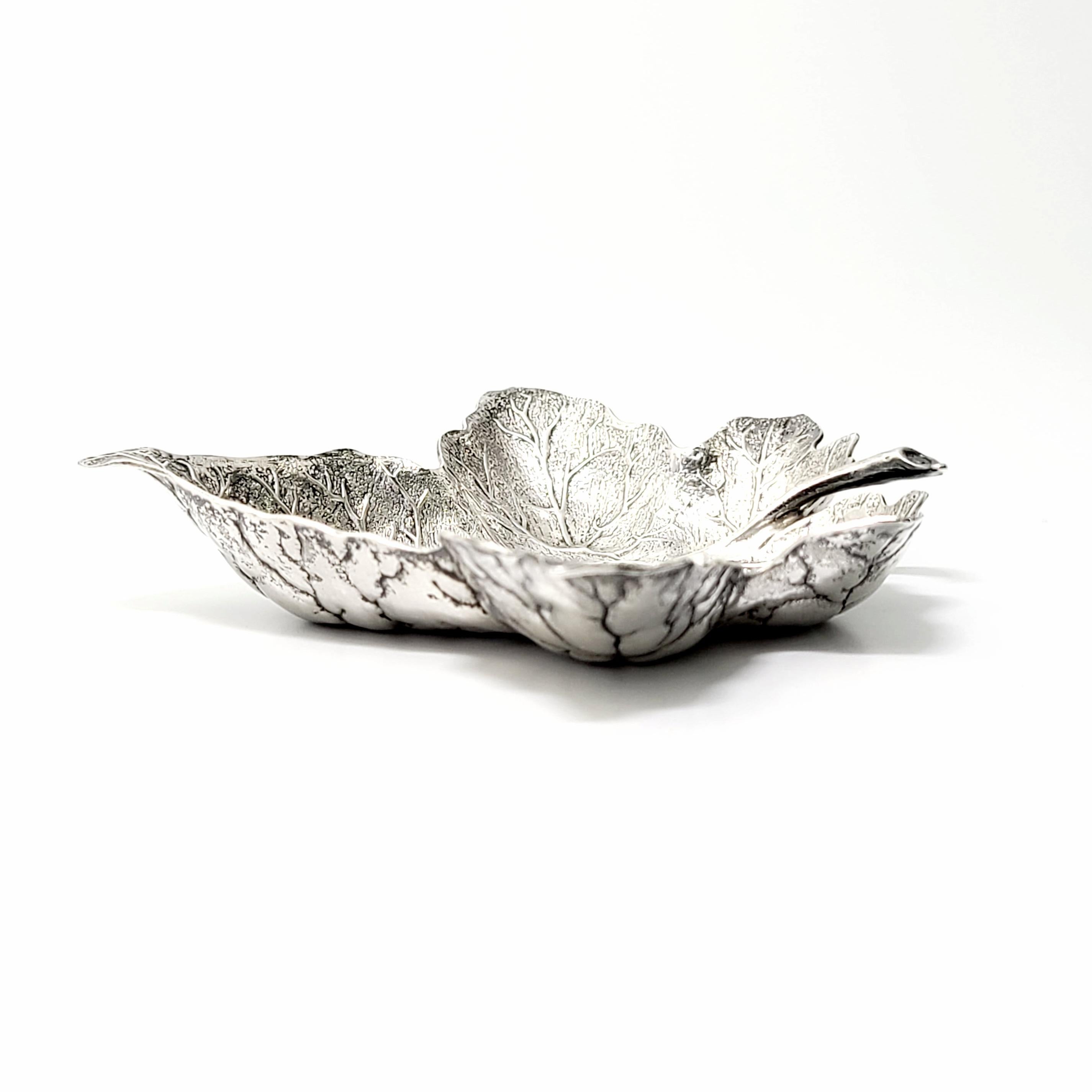 Buccellati Italy Sterling Silver Small Vine Leaf Dish In Good Condition In Washington Depot, CT