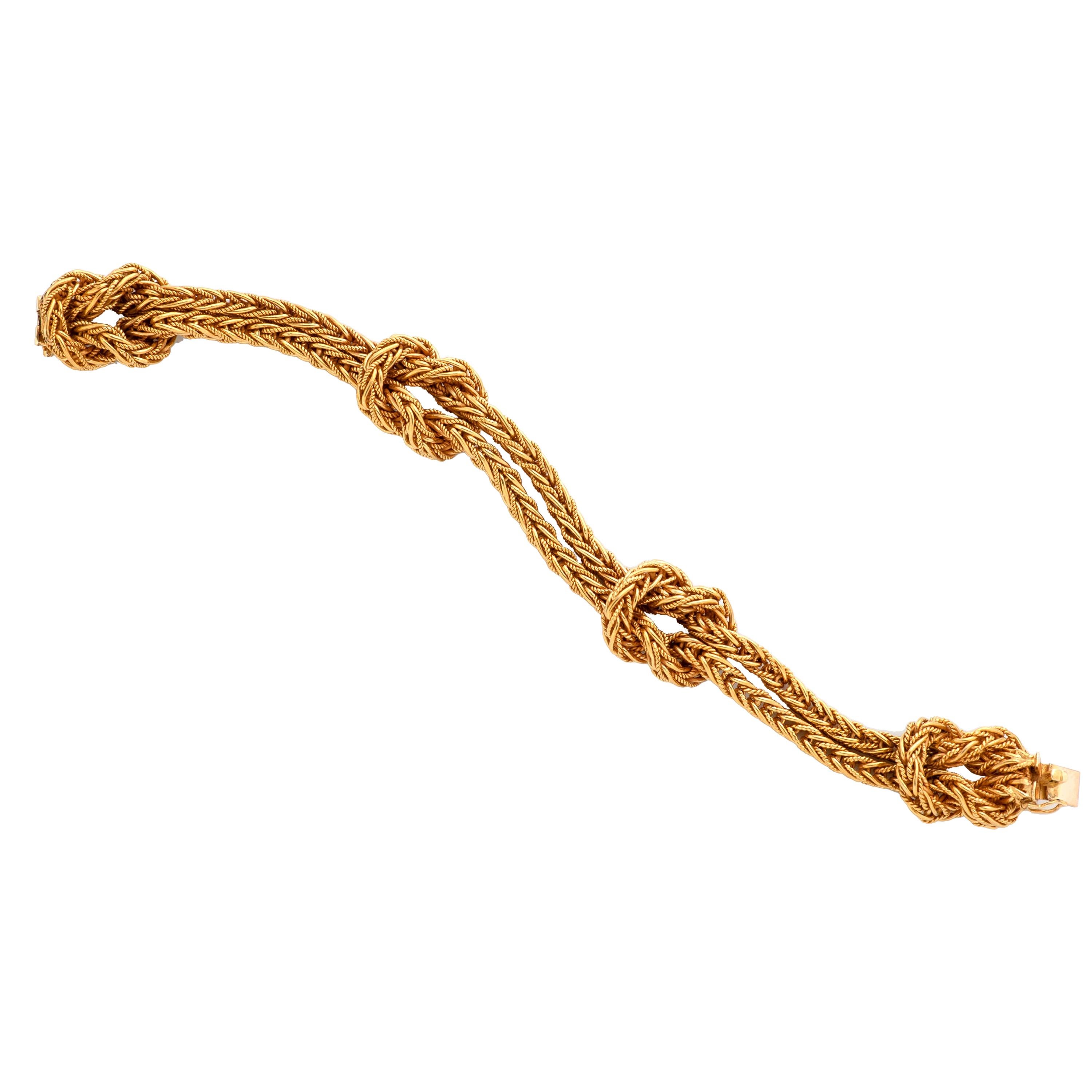 Buccellati Knotted Double Rope Bracelet in 18 Karat Yellow Gold